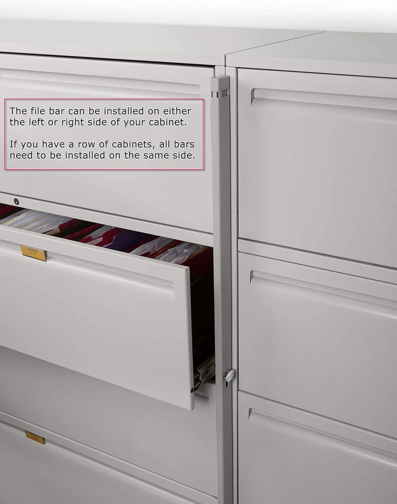 Guardianite File Cabinet Locking Bar. Fits 4 Drawer File Cabinets. Includes Padlock and Cobalt Drill Bit. (Beige) - Image 2